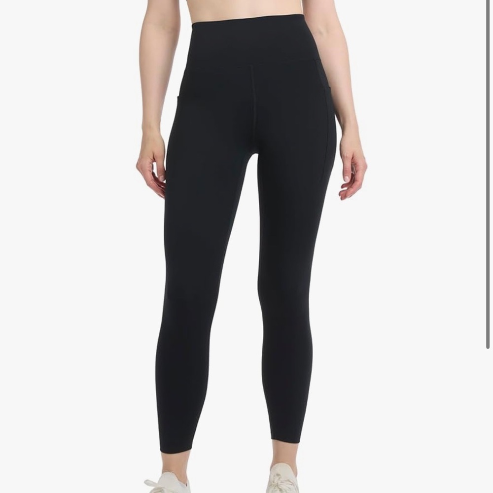 Danskin Womens Satin Stitch High Rise 7/8 Leggings Black, Large or X-Large